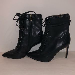 Sam Edelman black lace up stiletto ankle boots
